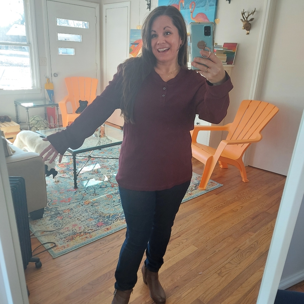 2XL XXL American Heritage Dawson & Brooks  Maroon Thermal Waffle Shirt